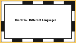 Thank You Different Languages