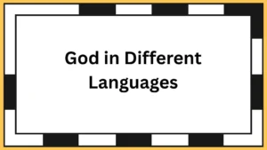 God in Different Languages