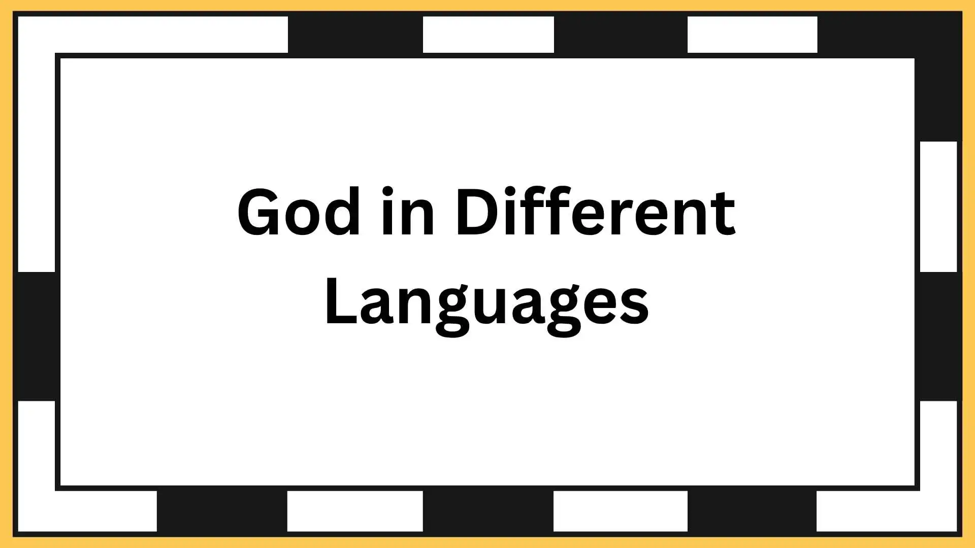 God in Different Languages