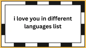 i love you in different languages list