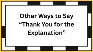 Other Ways to Say “Thank You for the Explanation”